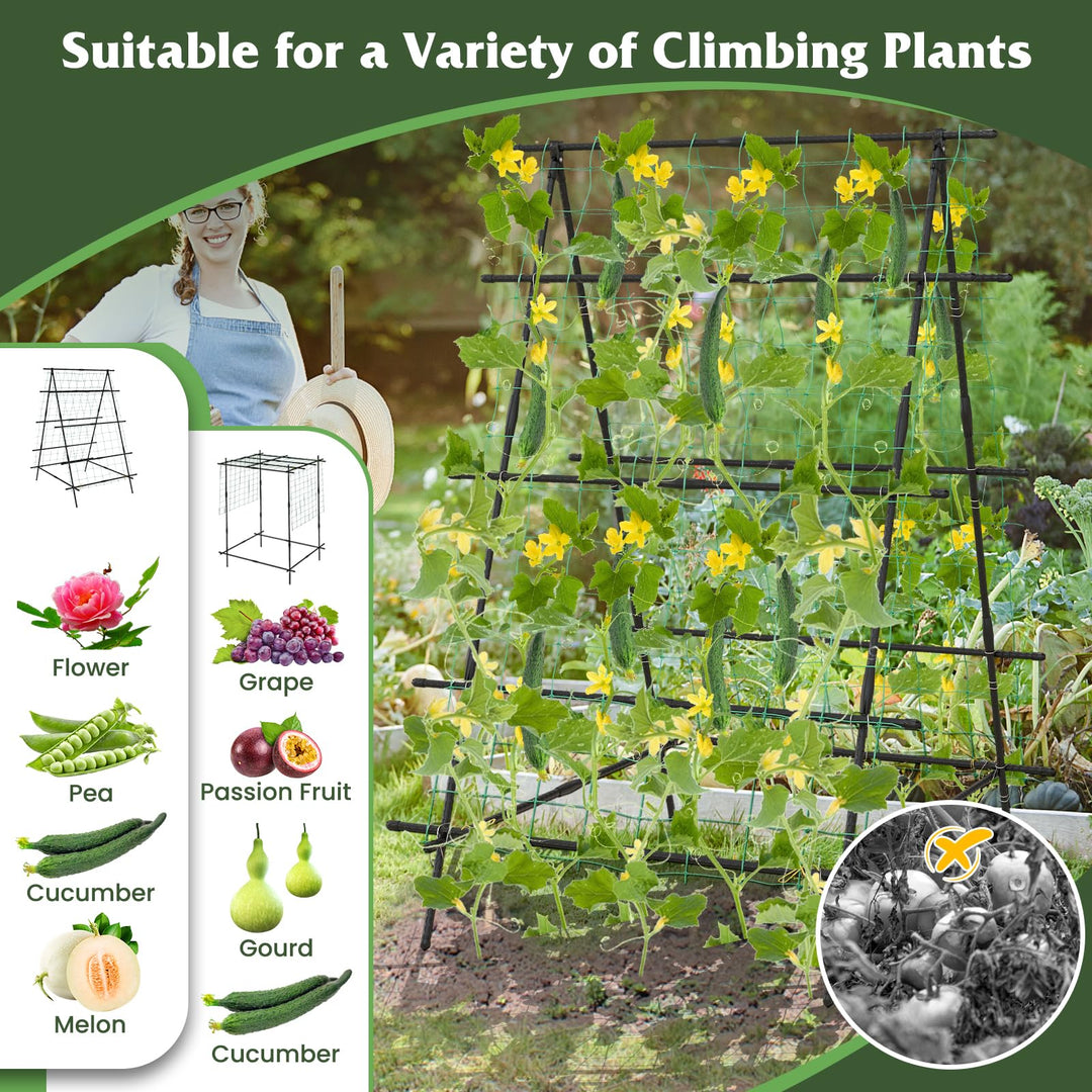 Giantex Cucumber Trellis, Trellis for Climbing Plants Outdoor