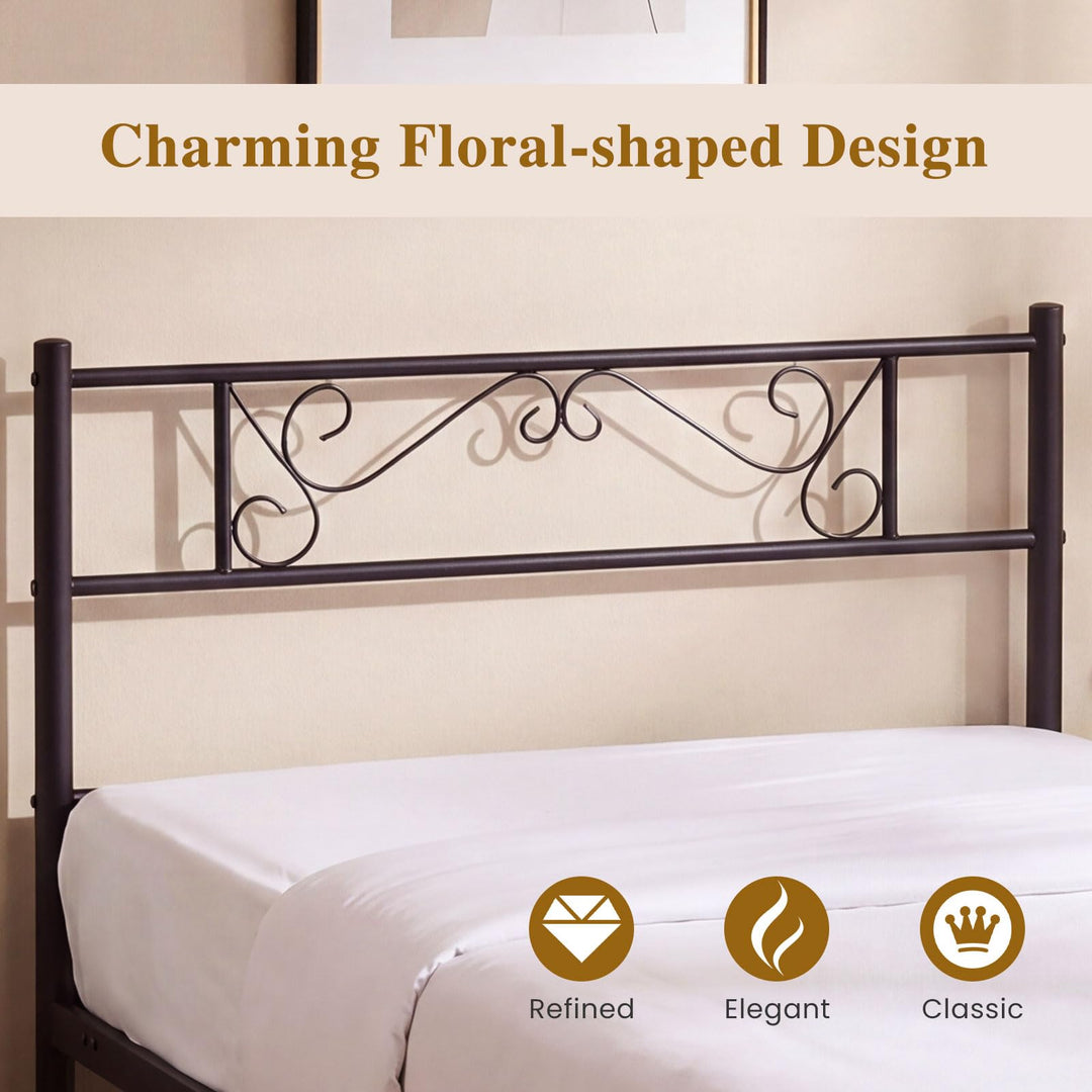 GIANTEX Twin Size Metal Bed Frame with Headboard &amp; Footboard