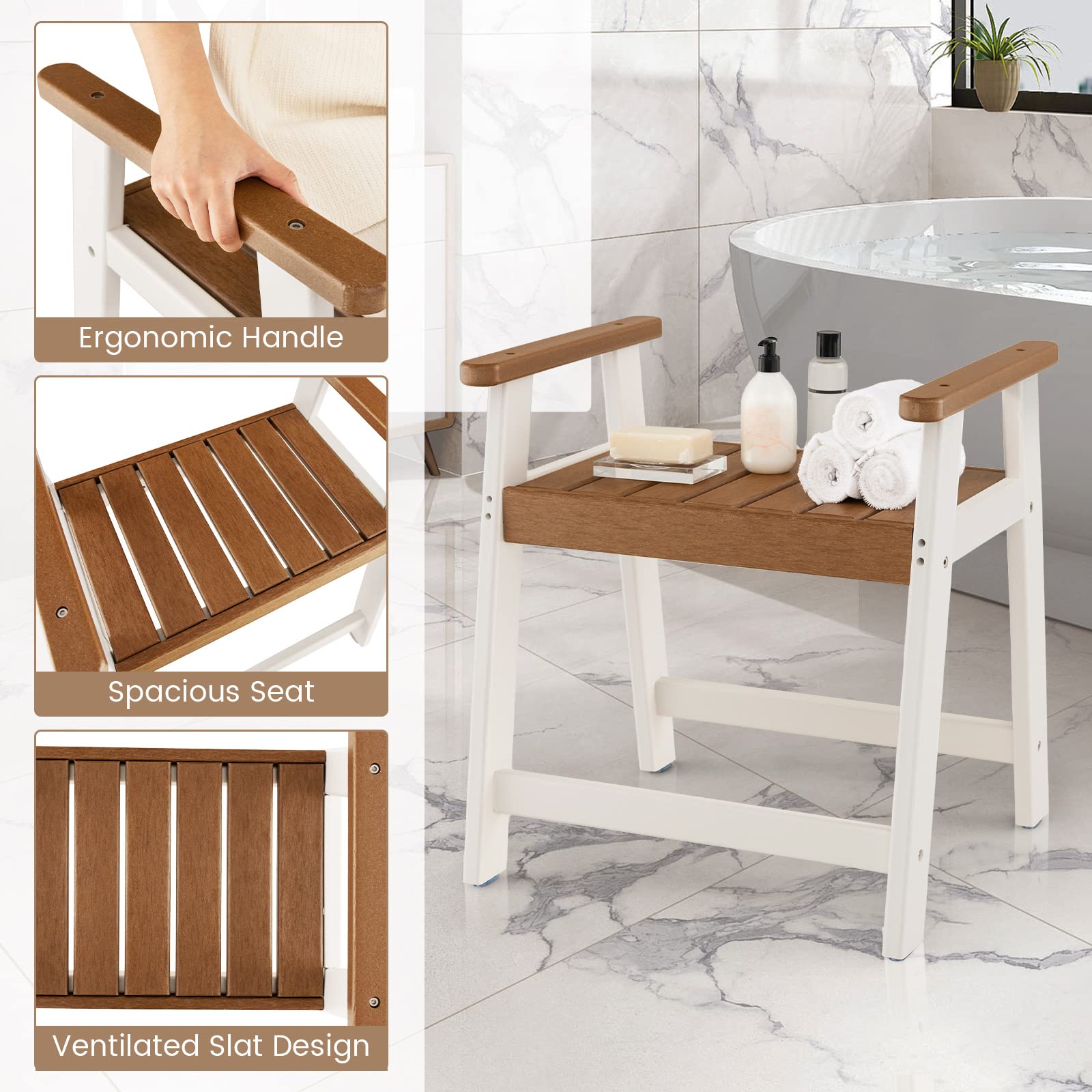 Giantex Shower Bench with Arms