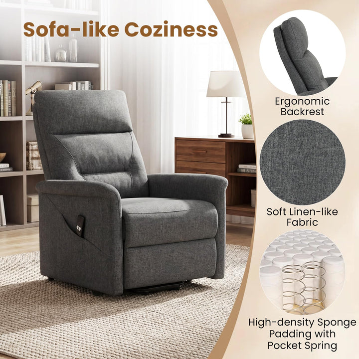 Giantex Electric Recliner Sofa w/Remote Control &amp; Side Storage Pocket for Elderly