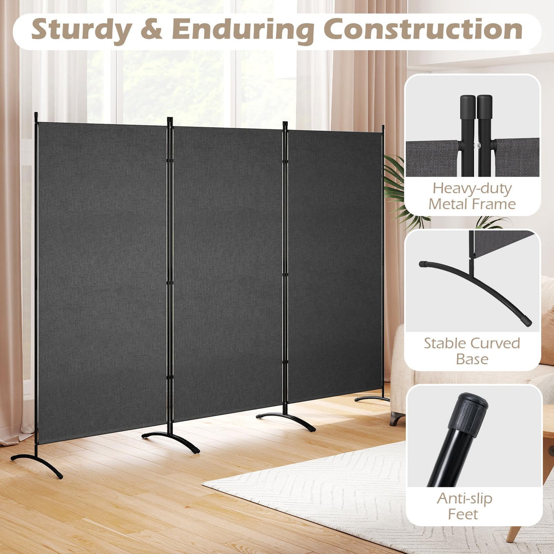 Giantex 3 Panel Room Divider, 6FT Folding Privacy Screen