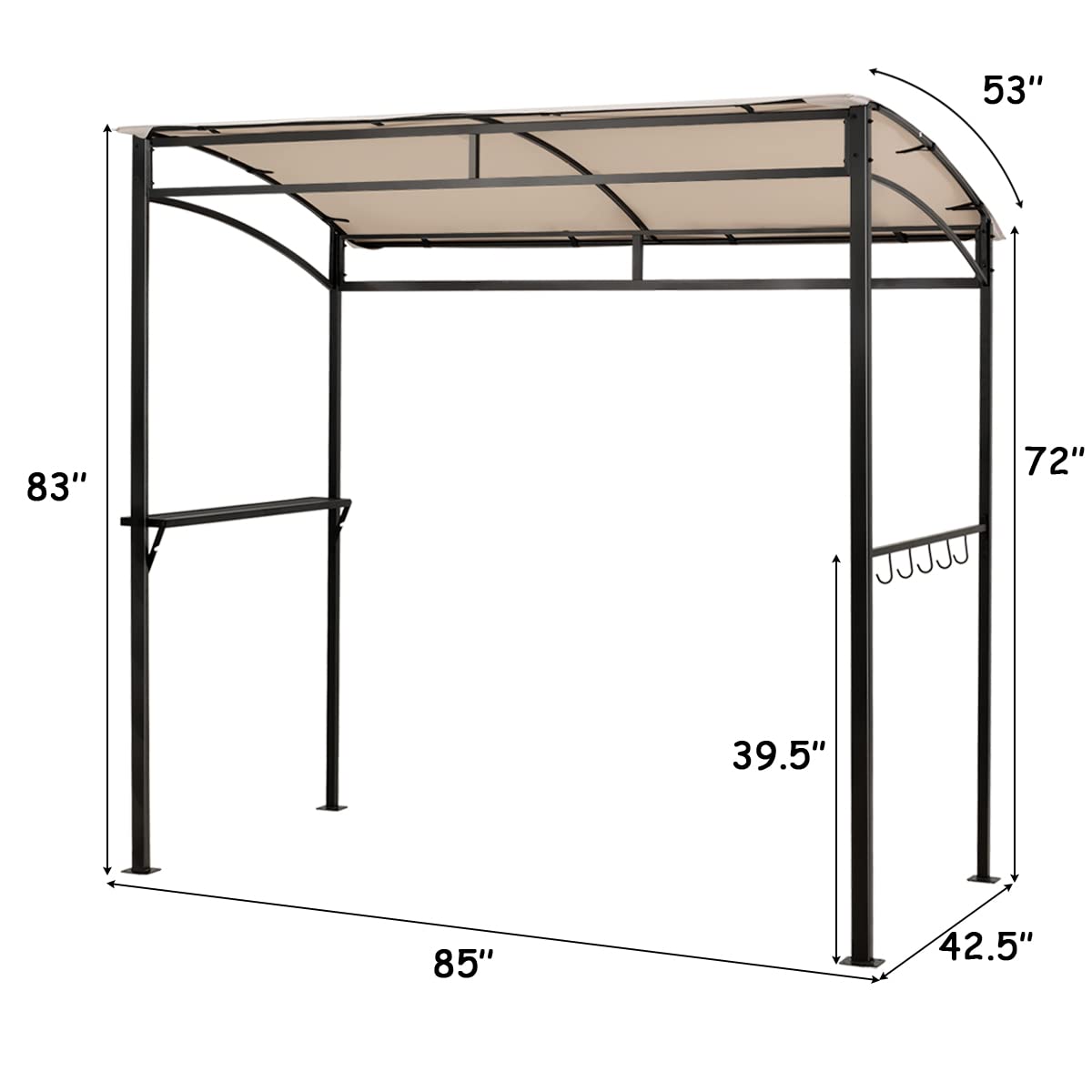 Giantex 7x4.4ft Grill Gazebo, Patio Outdoor Backyard BBQ Canopy Shelter