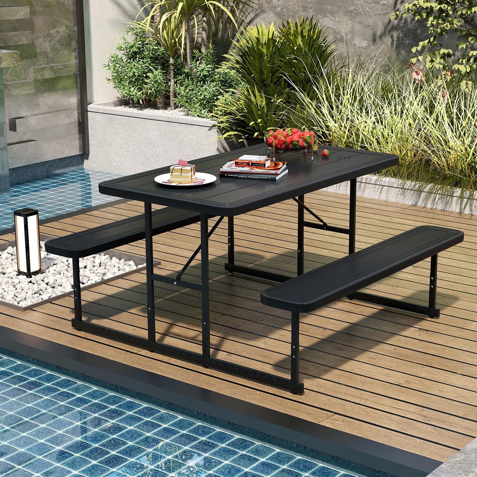 Giantex Picnic Table Bench Set for 4 People