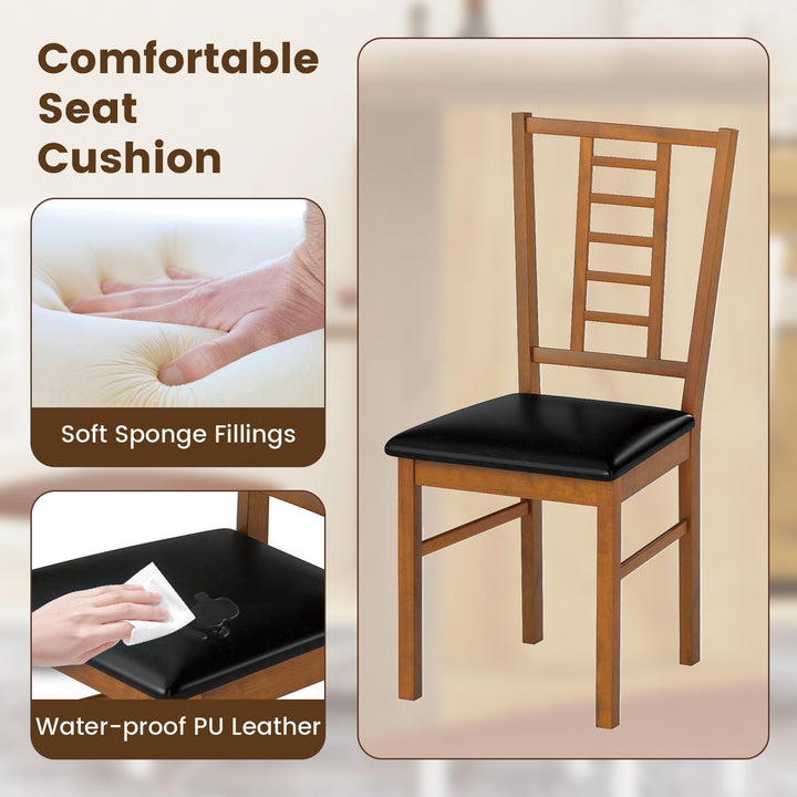 Giantex Wooden Dining Chairs Set of 2/4 Armless Kitchen Chairs