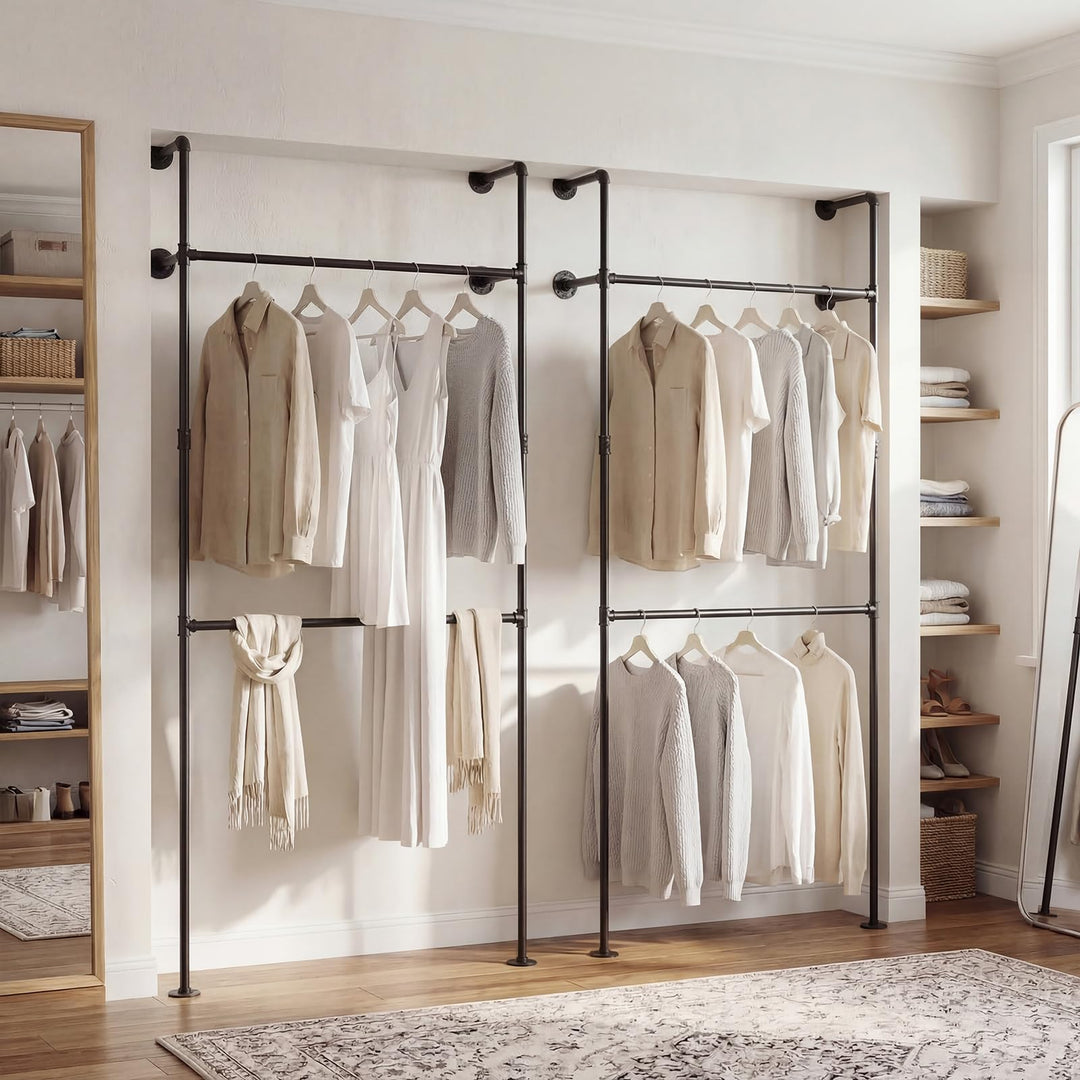 Giantex Industrial Pipe Clothing Rack for Wardrobe Closet