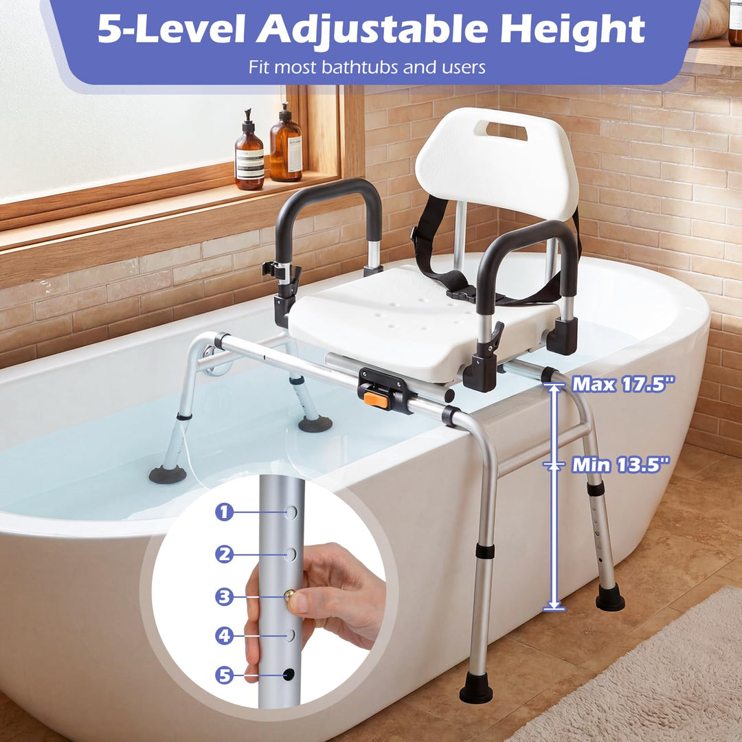 Giantex Sliding Shower Chair with Swivel Seat
