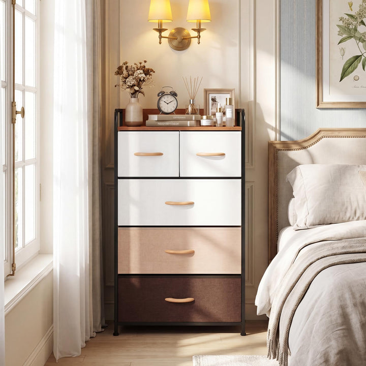 Giantex 5-Drawer Fabric Dresser with Removable Fabric Bins