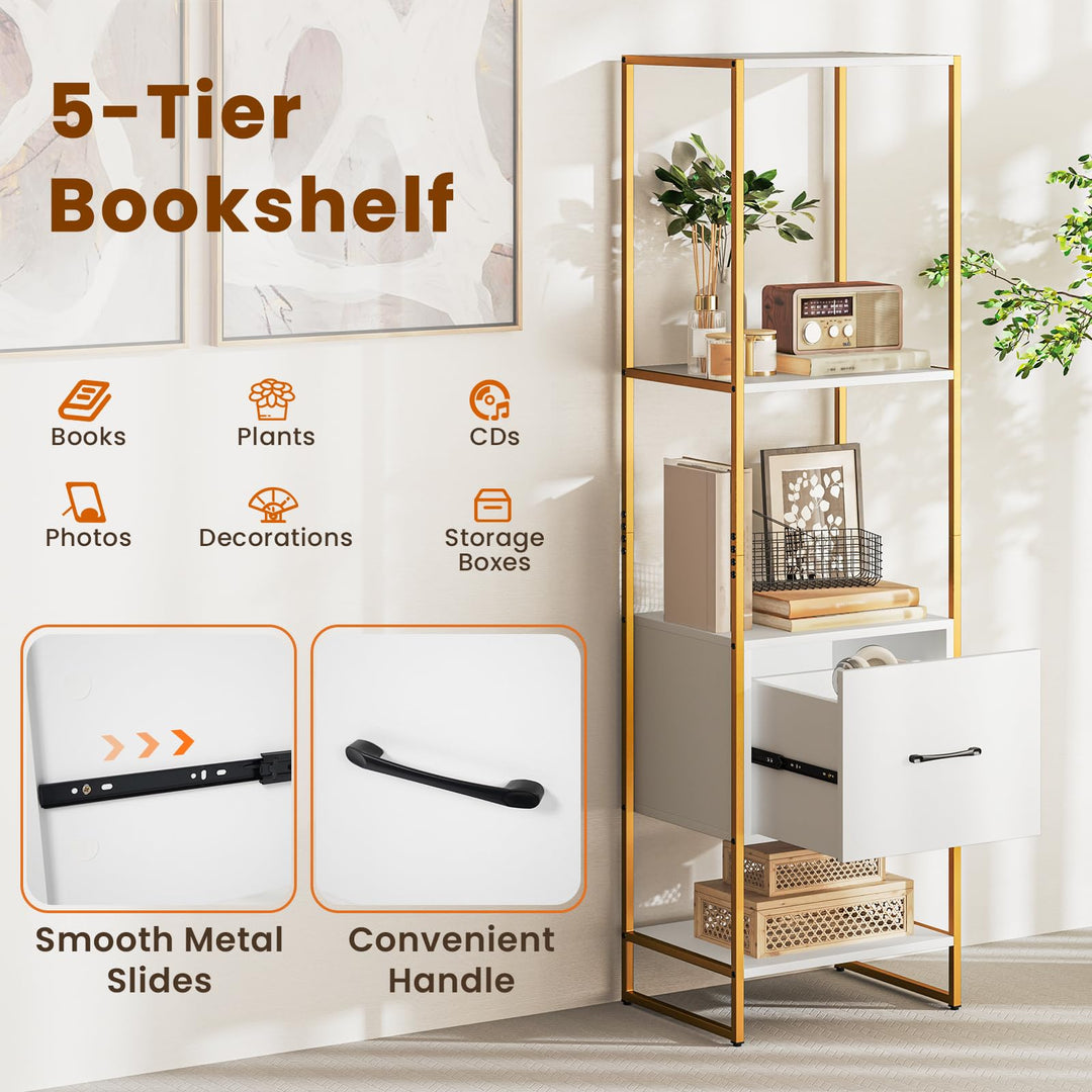 Giantex Bookshelf with Drawer