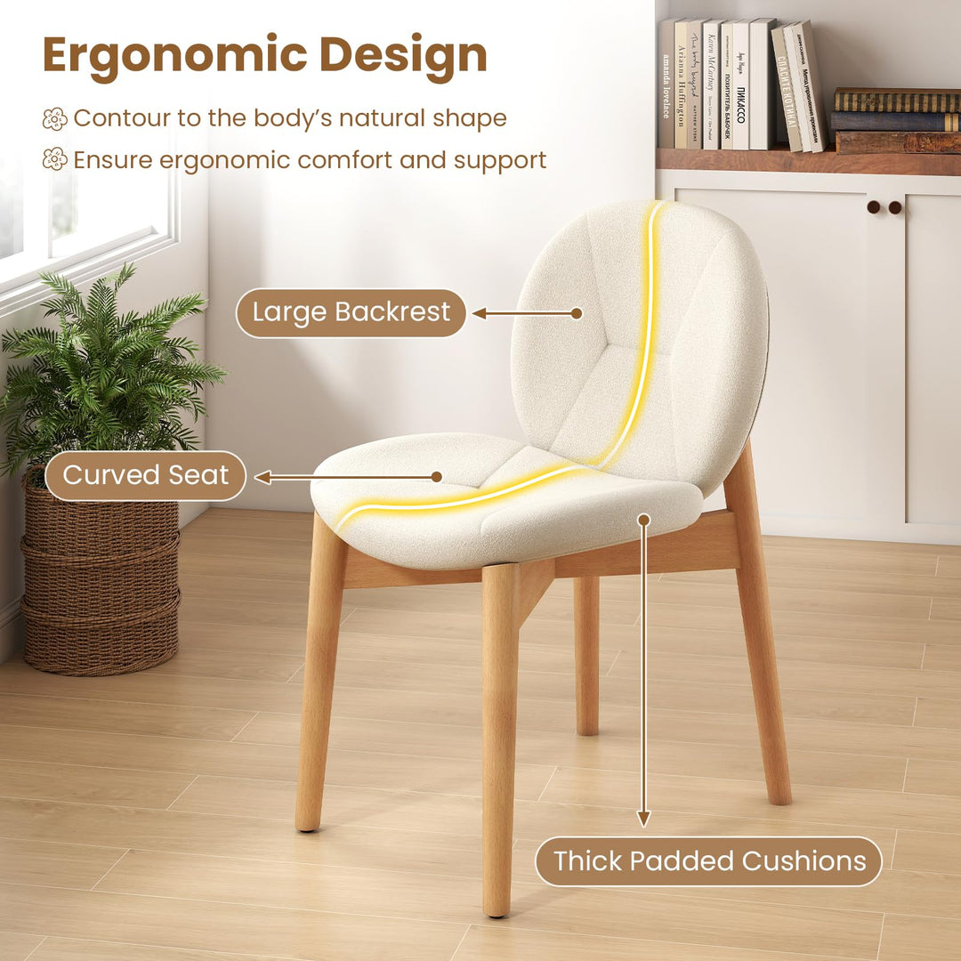 Giantex Soft Upholstered Boucle Kitchen Chairs with High-Density Sponge Padded