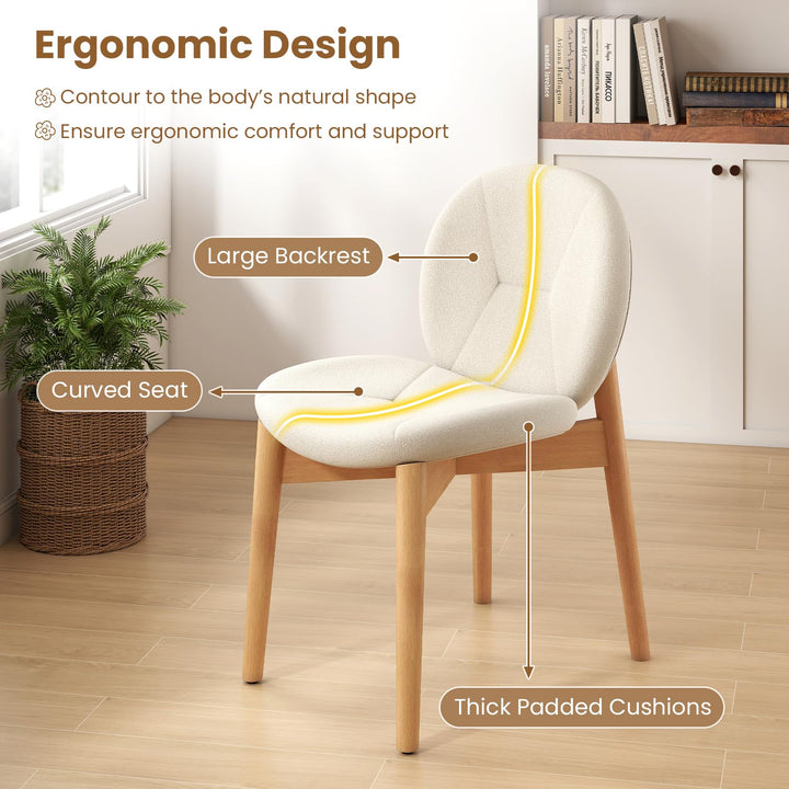 Giantex Soft Upholstered Boucle Kitchen Chairs with High-Density Sponge Padded