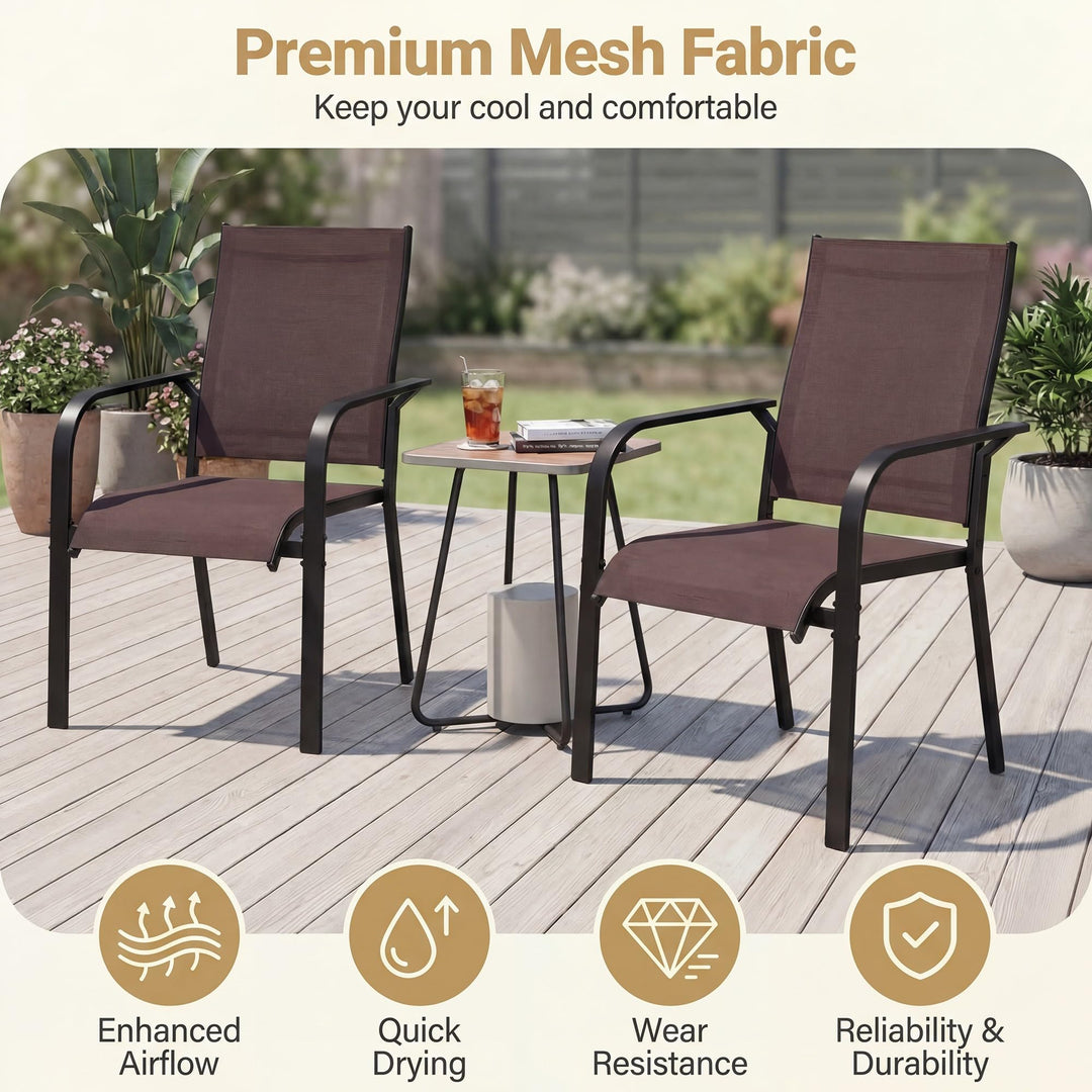Giantex Patio Chairs Set of 2/4/6 Stackable Outdoor Dining Chairs