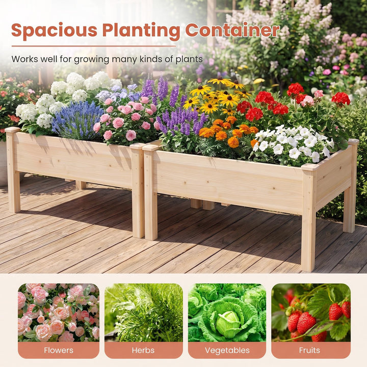 GIANTEX 48" Fir Wood Raised Garden Bed with Legs (1/2)