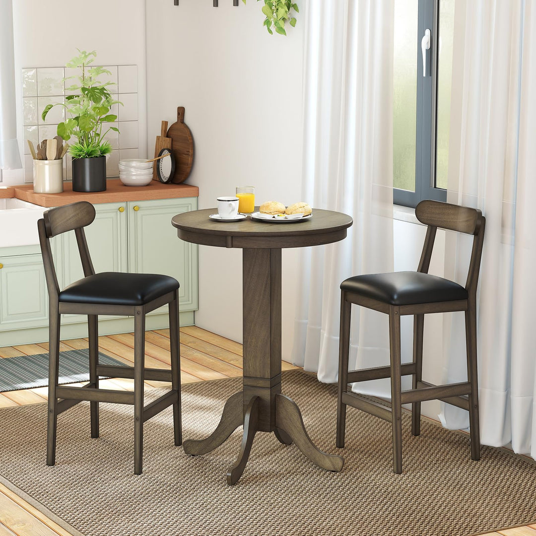 Giantex Farmhouse Bar Stools Set of 2/4 with Rubber Wood Legs for Kitchen