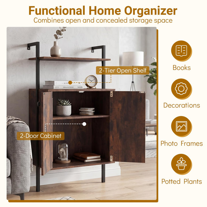 Giantex 38" Tall Bookshelf with Storage Cabinet (1/2)