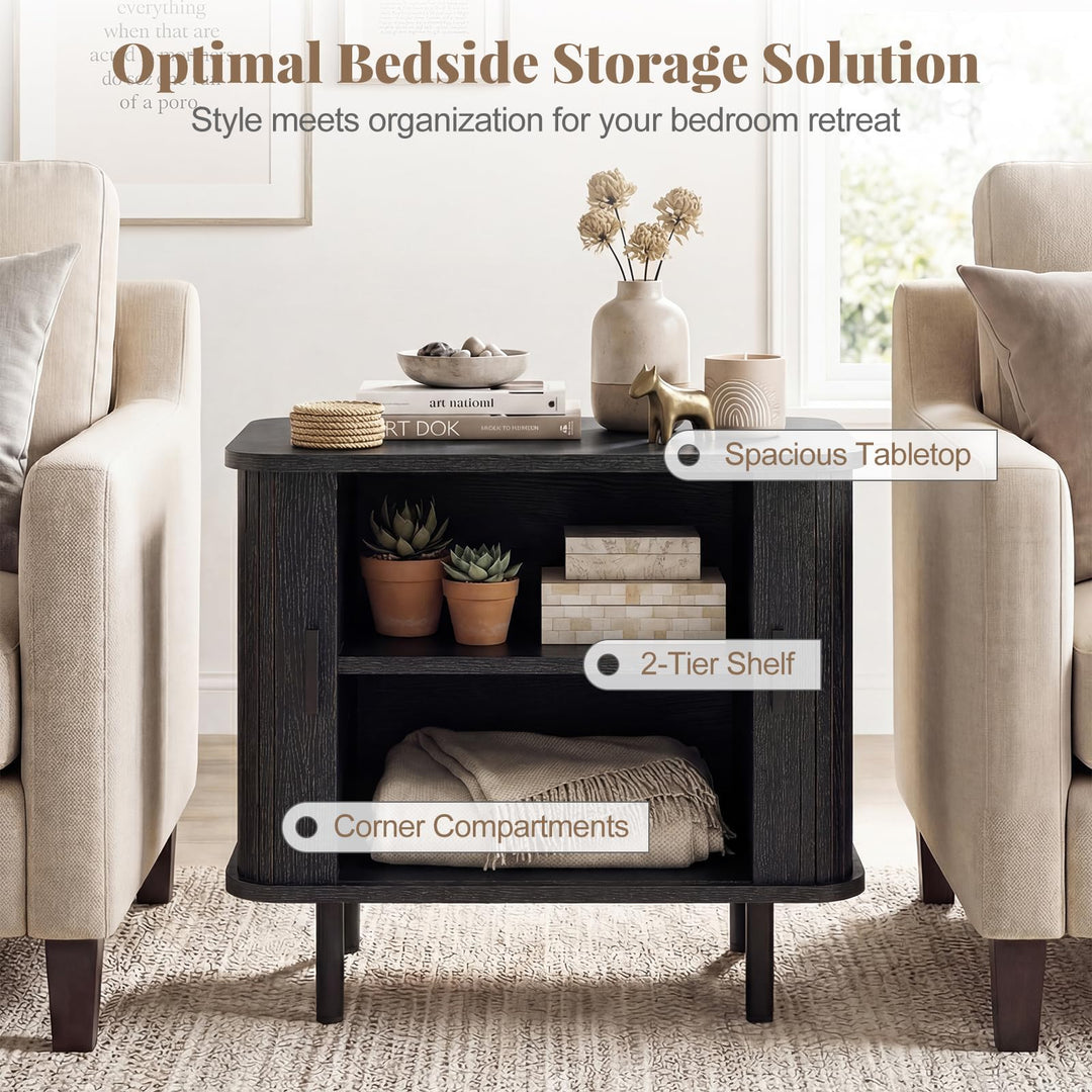 Giantex 24’’ Large Century Modern Nightstand Set of 2/1
