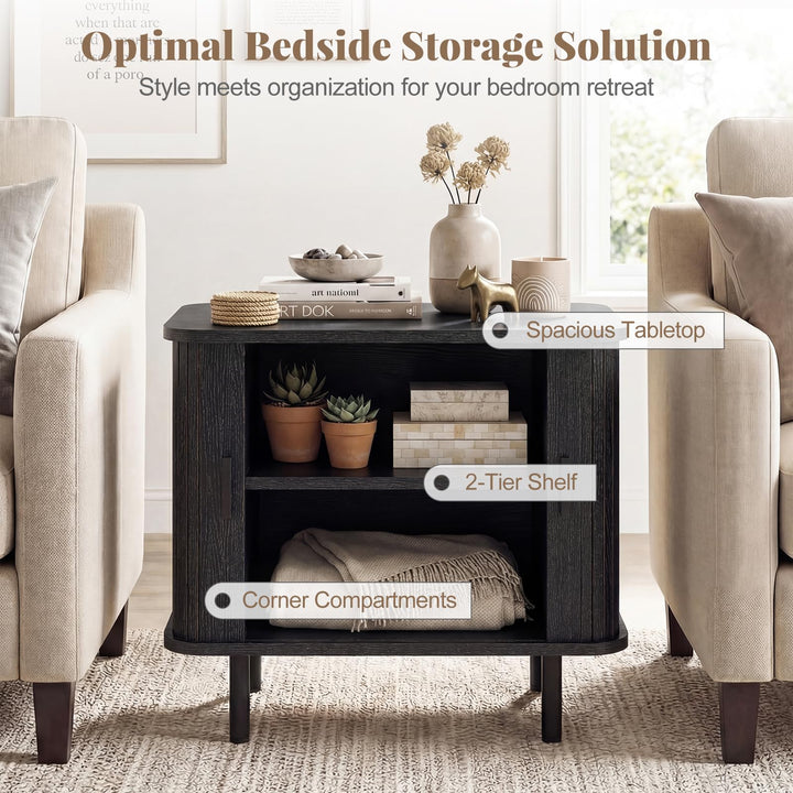 Giantex 24’’ Large Century Modern Nightstand Set of 2/1