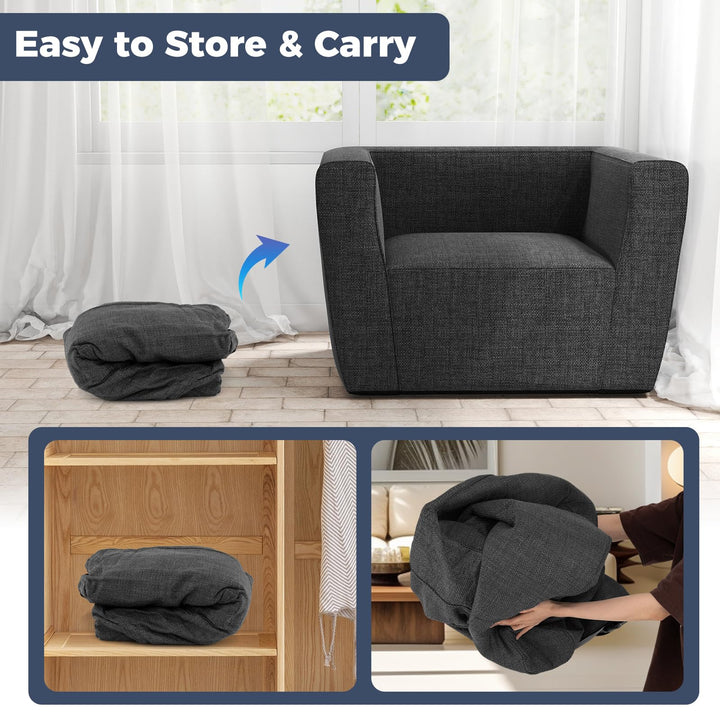 Giantex Inflatable Sofa with Detachable Cover and Wide Armrests