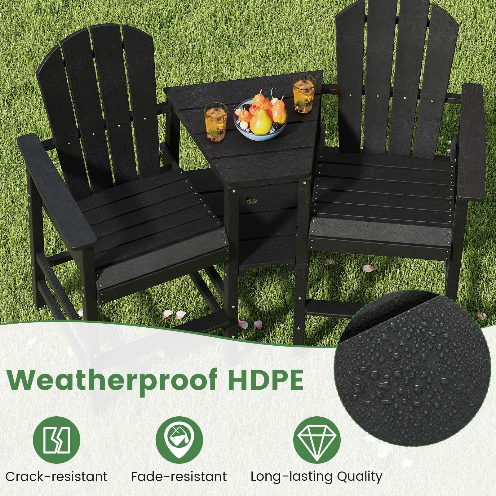 Giantex Outdoor Tall Adirondack Chairs Set of 2
