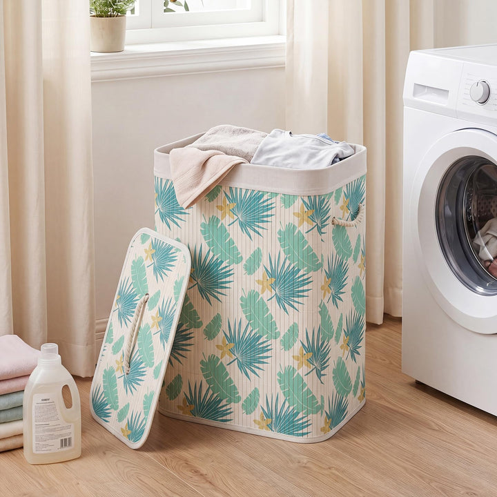 Giantex 19 Gal Bamboo Laundry Hamper w/Removable Liner &amp; Portable Handles