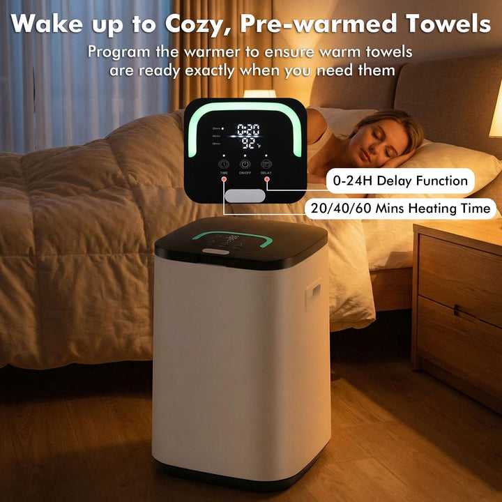 Giantex 23L Large Hot Towel Heater with Rapid Heating and Adjustable Timer