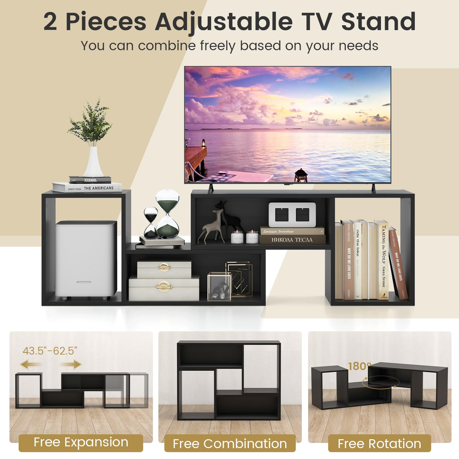 Giantex Bookshelf TV Stand for TVs up to 55"