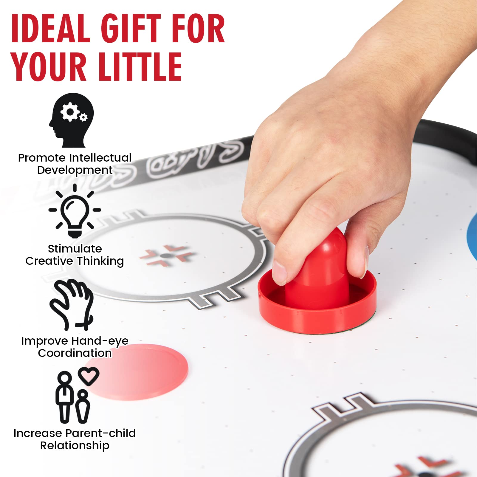 Giantex 42" Air Hockey Table, with 2 Pucks, 2 Pushers, LED Electronic Scoring