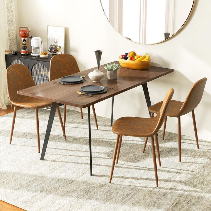 Giantex Upholstered Dining Chairs Set of 4 PU Leather Kitchen Side Chairs w/Padded Seats