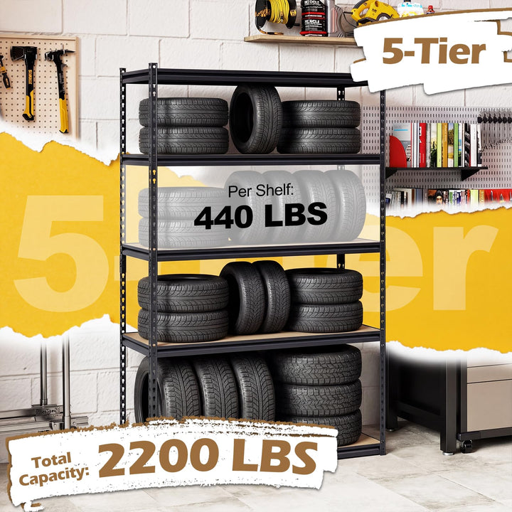 Giantex 5-Tier Metal Storage Shelves(1/2/3/4)