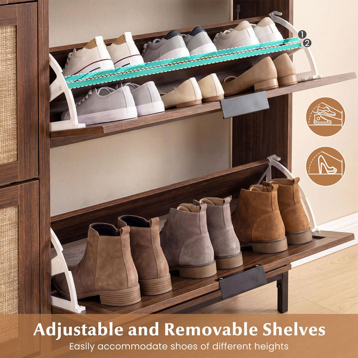 Giantex Large Shoe Storage Cabinet w/ 4 Flip Drawers