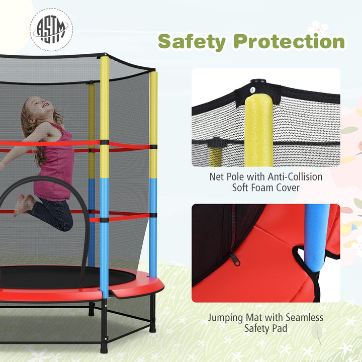 Giantex 55" Kids Trampoline with Safety Enclosure Net