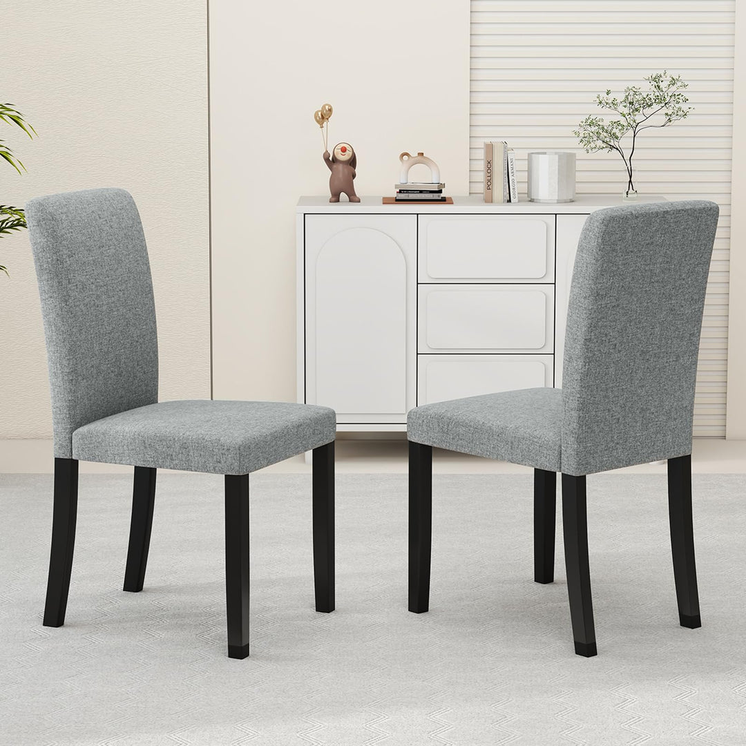 iantex Upholstered Dining Chairs Set of 2/4 Mid-Century Modern Fabric Parson Chair w/Rubber Wood Legs