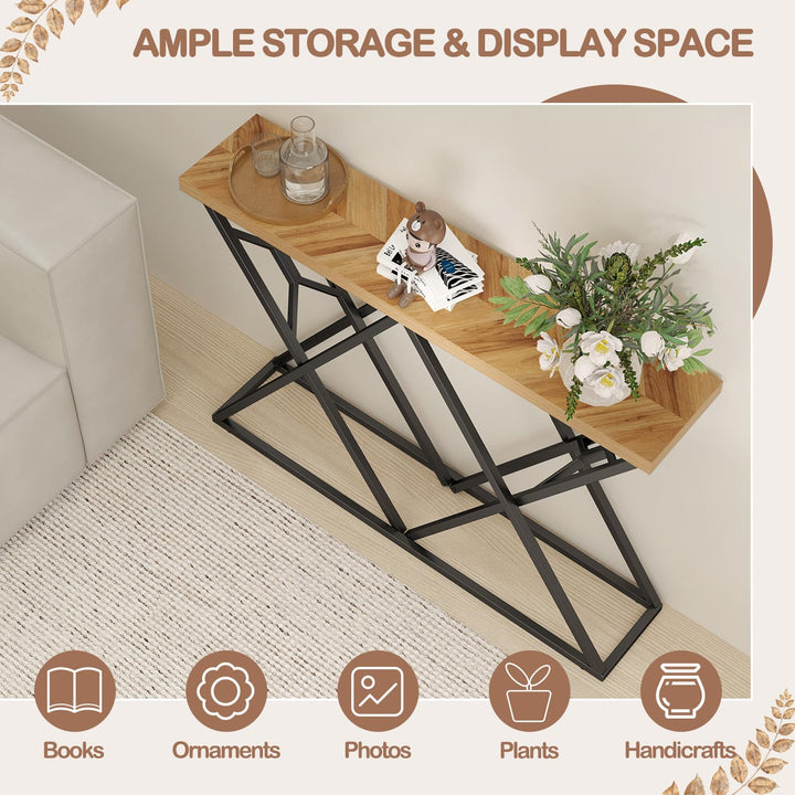 Giantex 55" Industrial Console Table for Living Room