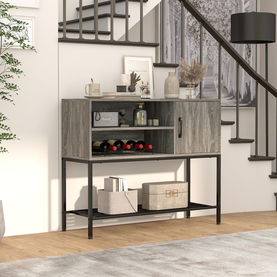 Giantex Buffet Cabinet with Power Outlets & USB Ports, Wood Coffee Bar Cabinet