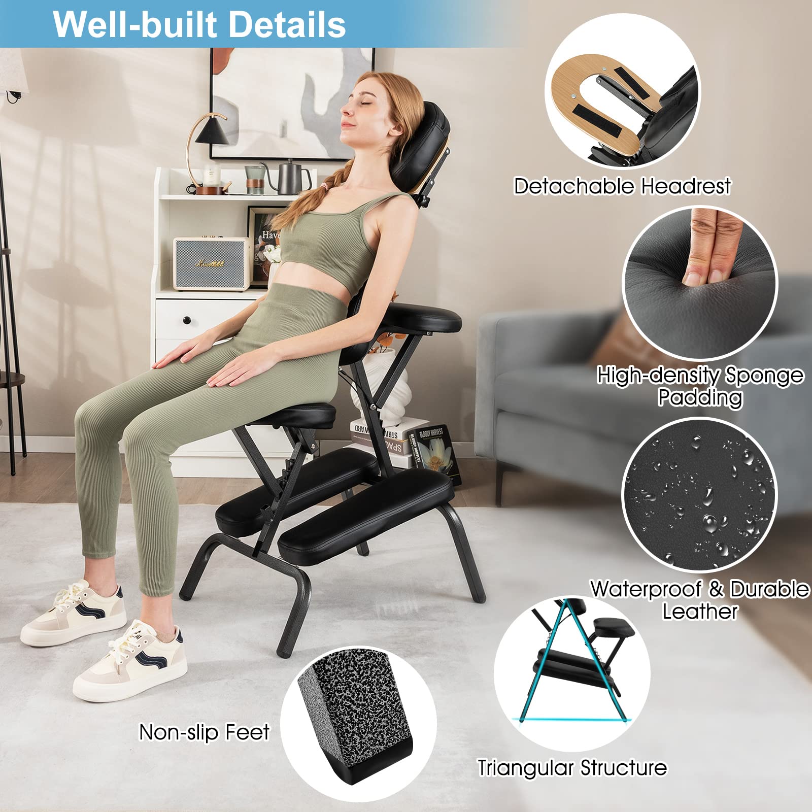 Portable Light Weight Massage Chair Travel Massage Tattoo Spa Chair
