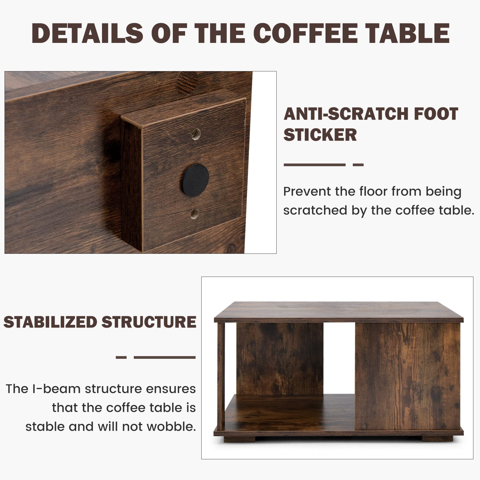 Giantex 32” Square Coffee Table