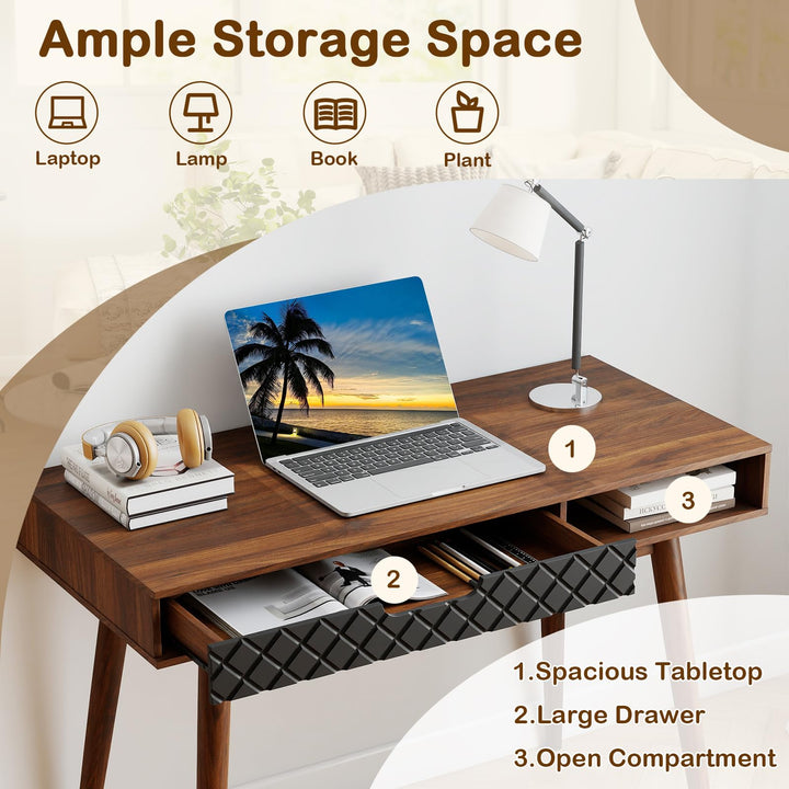 Giantex Mid Century Modern Desk 42.5" Vintage Computer Desk