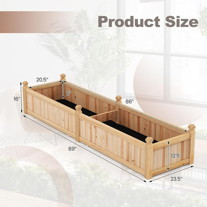 Giantex Wood Raised Garden Bed with Corner Drainage