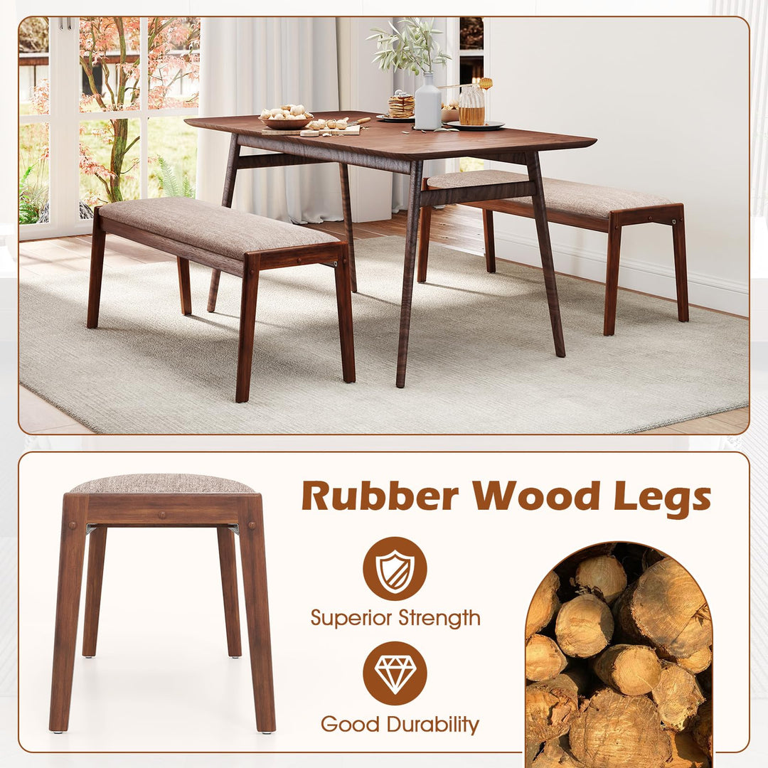 Giantex 45" Upholstered Entryway Bench with Rubber Wood Legs and Fabric Padded Seat