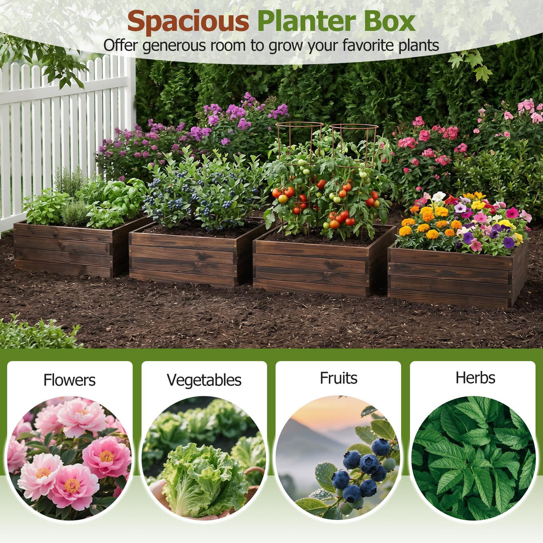Giantex 23" x 23" Square Wooden Raised Garden Bed (1/2)