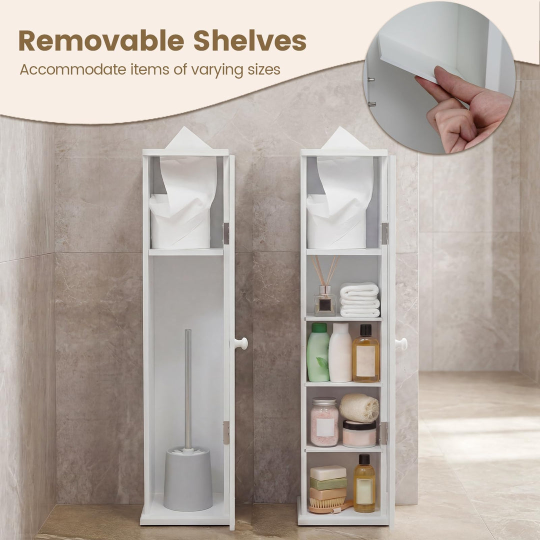 Giantex Small Bathroom Storage Cabinet with Door and Removable Shelves