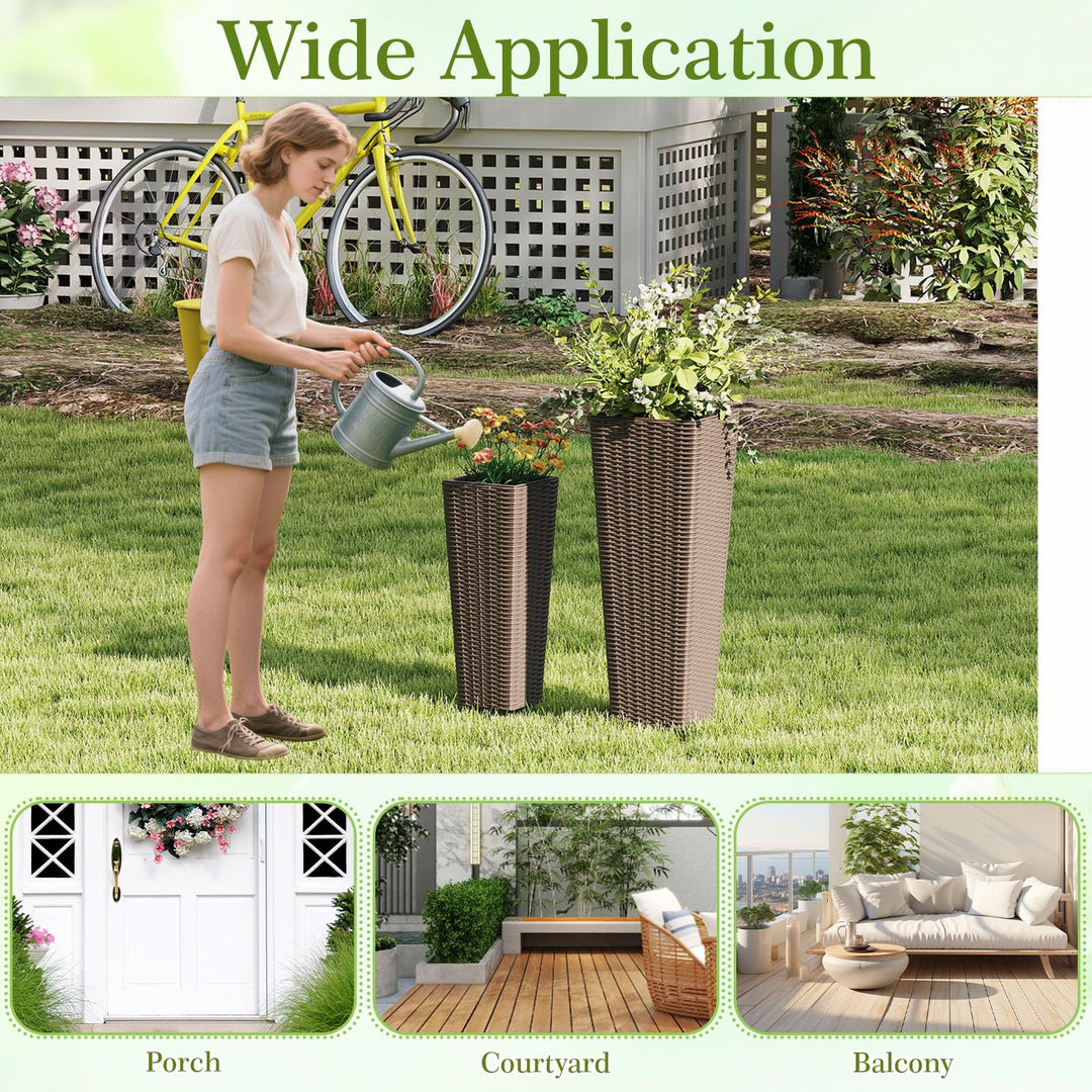 Giantex Set of 2 Planters for Outdoor Plants