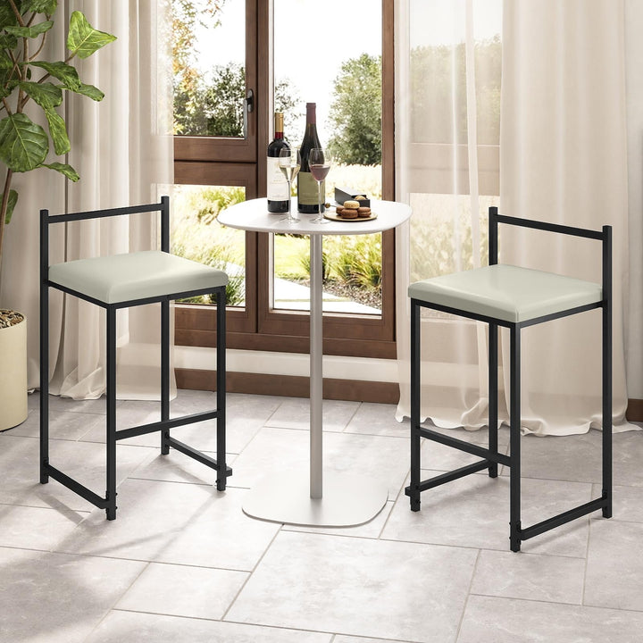Giantex 26 Inch Modern Metal Bar Stools Set of 2/4 Armless Bar Chairs with Low Back