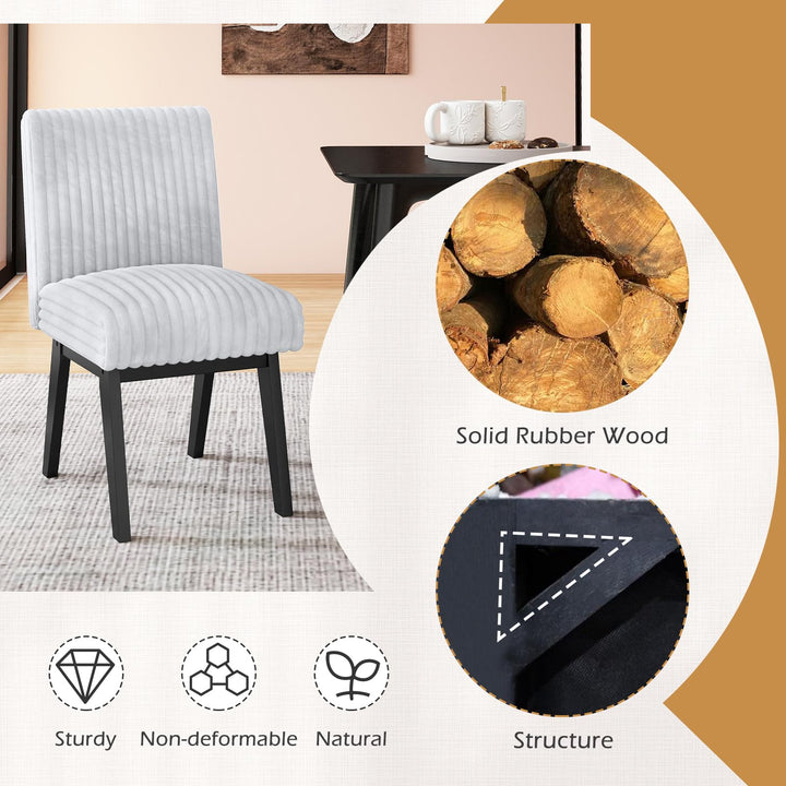 Giantex Fabric Upholstered Channel Tufted Kitchen Chair w/ 6" Thick Padded Seat & Backrest