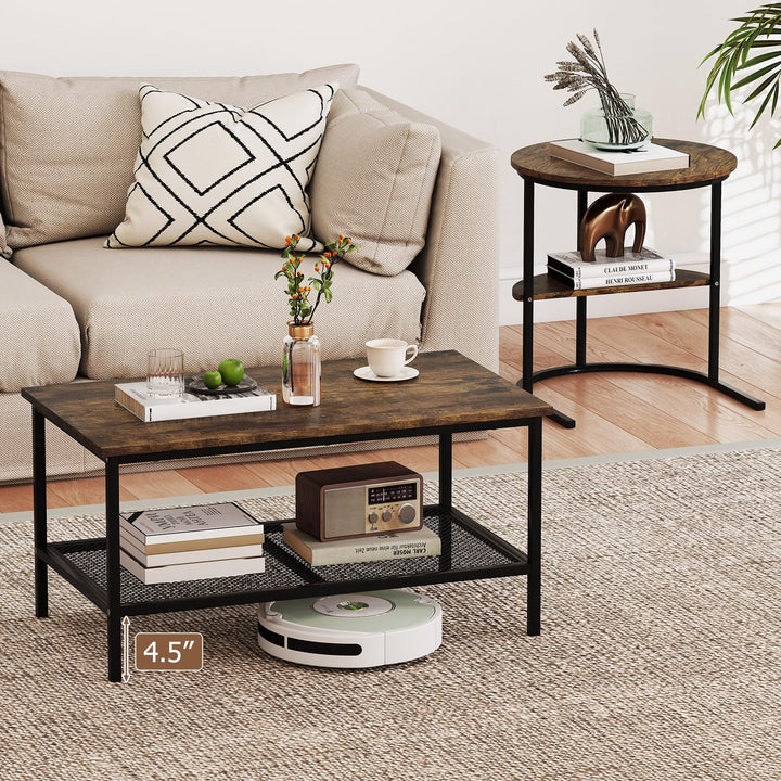 Giantex Nesting Coffee Table Set of 2 Detachable Rectangular Table
