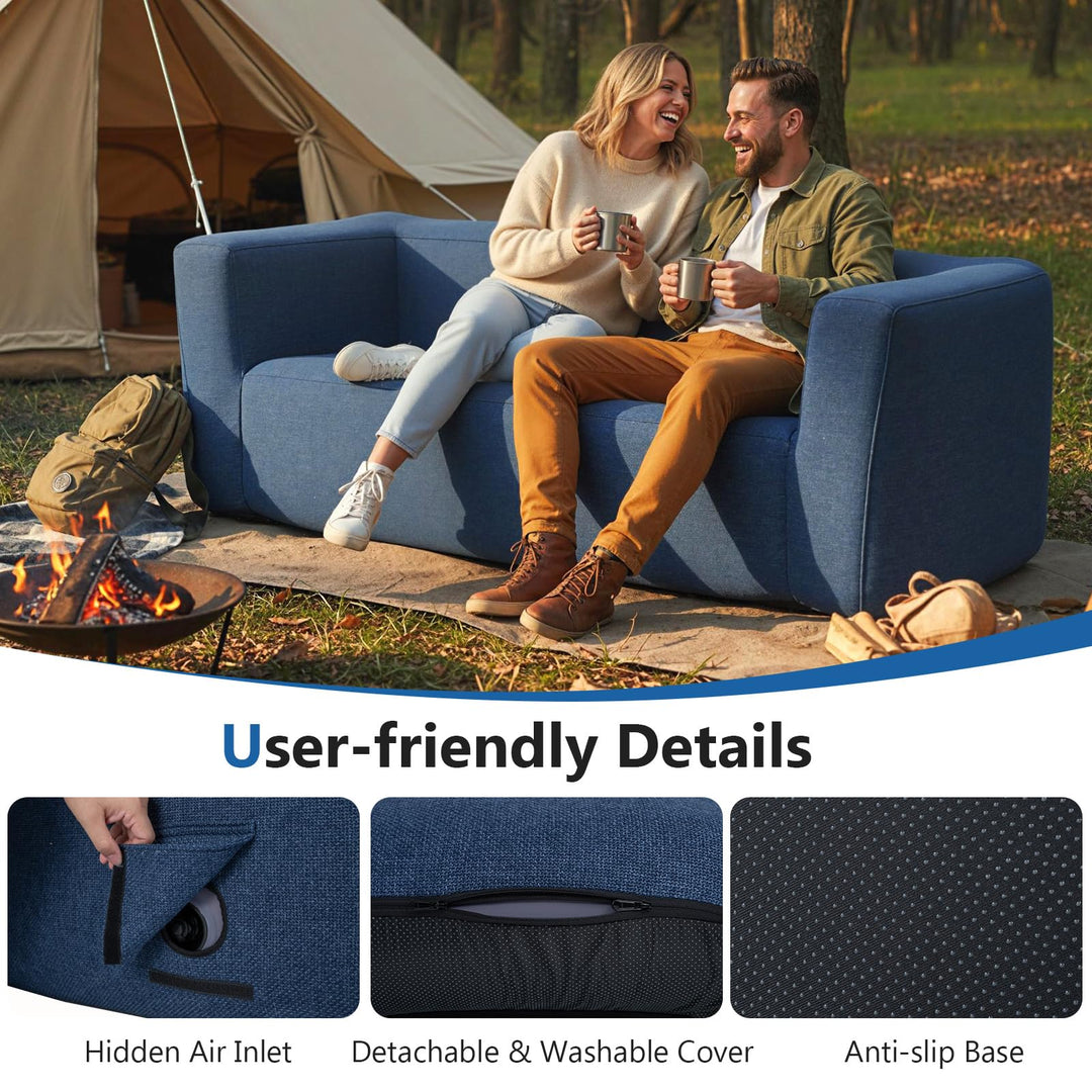 Giantex Double Inflatable Couch | Portable Blow Up Sofa with Detachable Cover