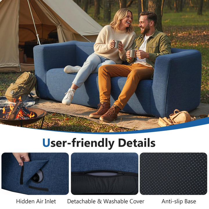 Giantex Double Inflatable Couch | Portable Blow Up Sofa with Detachable Cover