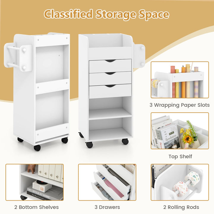 Spacekeeper 5 Tier Storage Cart Organizer Rolling Utility Cart Mobile