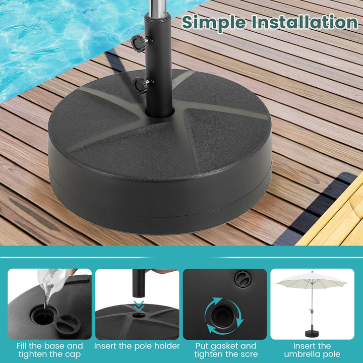 Giantex  88 lbs Fillable Umbrella Stand with 2 Adjustable Knobs & 3 Adapters