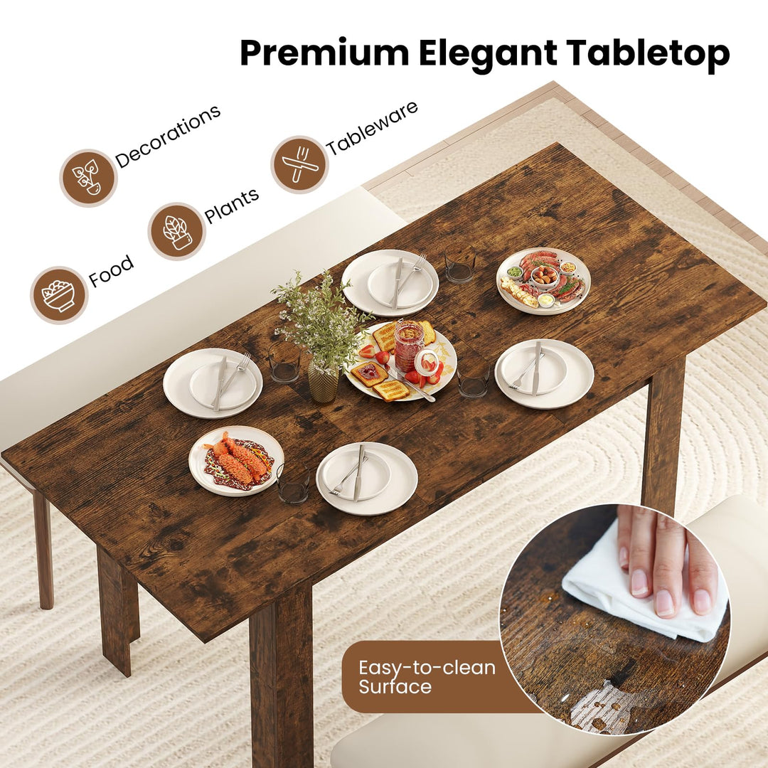 Giantex 47"-62" Extendable Dining Room Table for 4-8