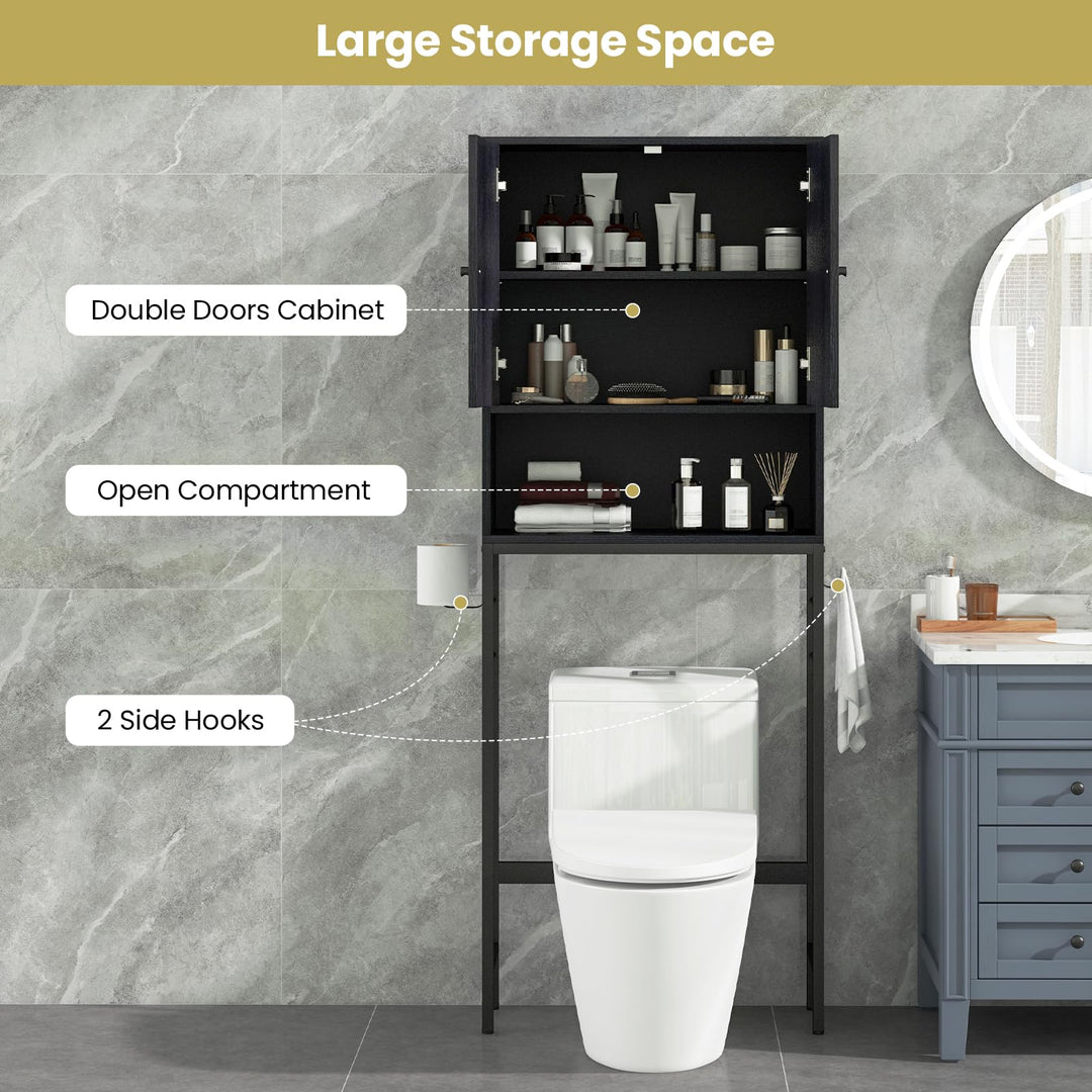 Giantex Over The Toilet Storage Cabinet - Toilet Shelf Rack with Anti-Tip Device